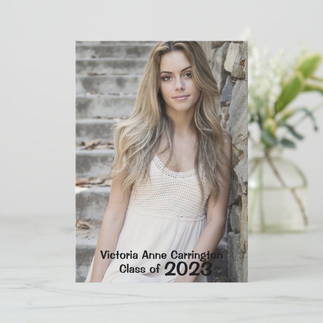 Anúncio Graduação do nome do Formando de Colagem de Fotos  (Em pé/Frente)