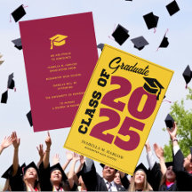 Graduação Dourada Maroon