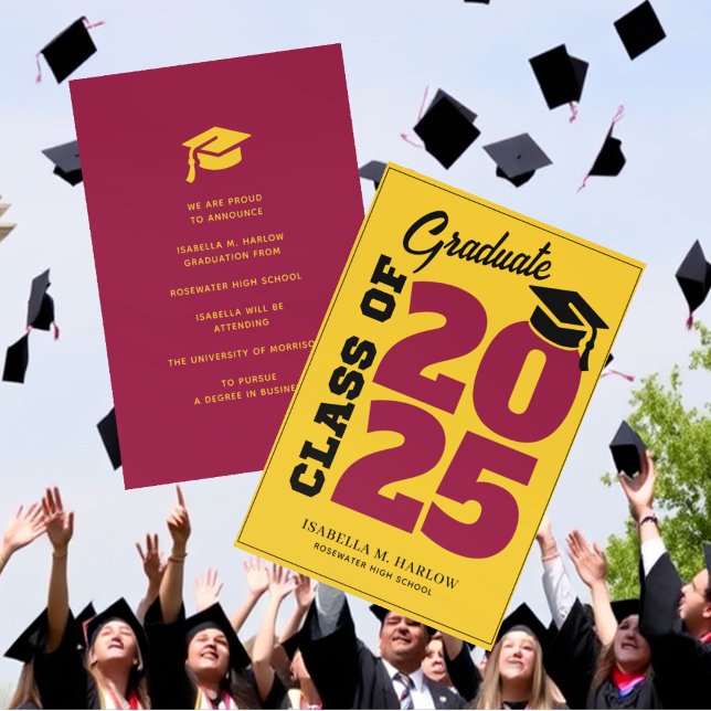 Anúncio Graduação Dourada Maroon (Criador carregado)