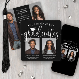 Anúncio Graduação Dupla 2 Formandos e 4 fotos preto e bran