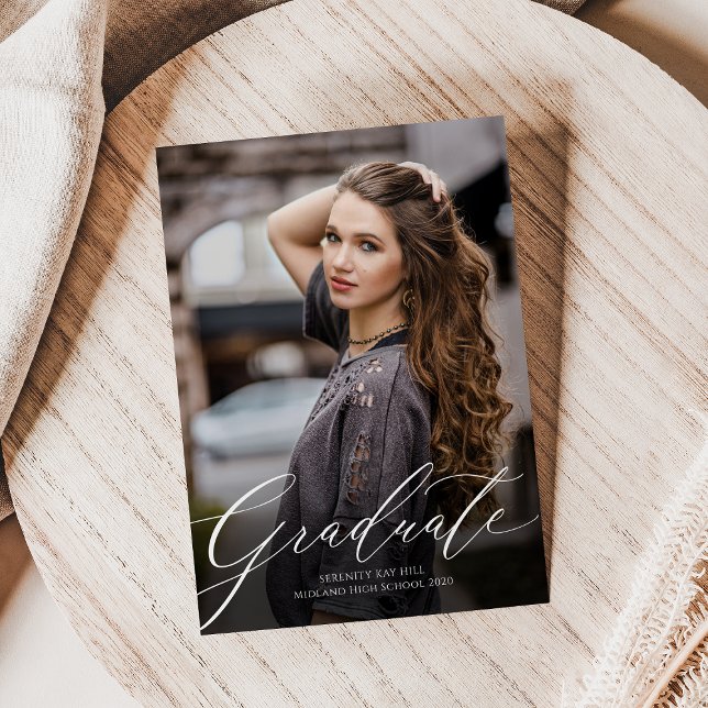 Anúncio Graduação Elegante Clássica de Script (Criador carregado)