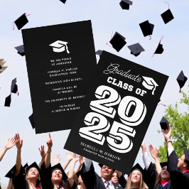 Anúncio Graduação em branco preto