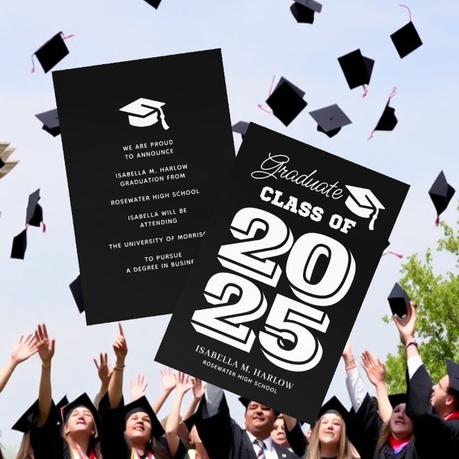 Anúncio Graduação em branco preto (Criador carregado)