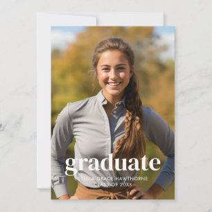 Anúncio Graduação em Foto Moderna Minimalista e Negrito
