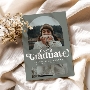 Anúncio Graduação em Lettering Retro Arco Foto Formatura
