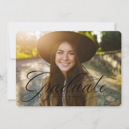 Anúncio Graduação em preto e branco de formando de script