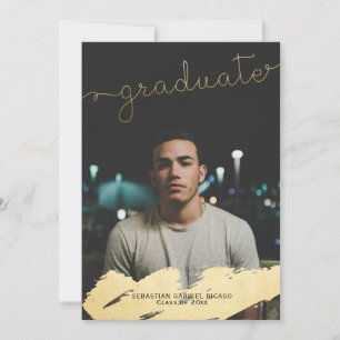 Anúncio Graduação Faux Gold Foil Modern Personalizada
