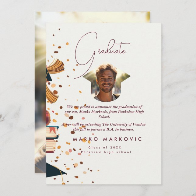 Anúncio Graduação Filho I Vermelho (Frente/Verso)