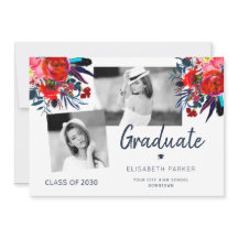 Graduação floral de colagem de formandos elegantes