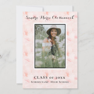 Anúncio Graduação floral Minimalista do Rosa de Blush Chic