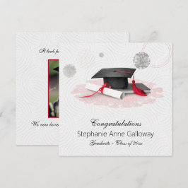 Anúncio Graduação Foto Gráfico Mortar Conselho Brancos
