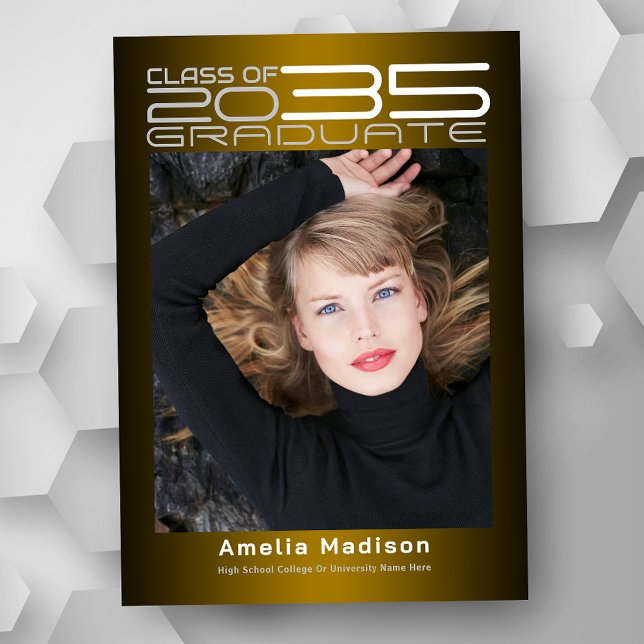 Anúncio Graduação Fotônica Sofisticada Moderna (Available in high quality print or instant download for quick messaging, email or self printing.)