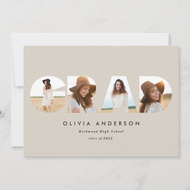 Anúncio Graduação geométrica moderna de tipografia fotográ (Frente)