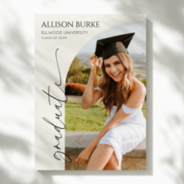 Anúncio Graduação mínima minimalista de arco fotográfico