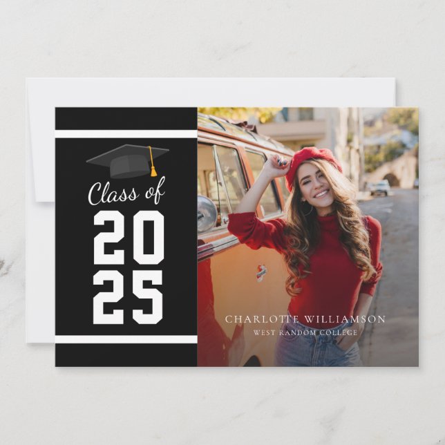 Anúncio Graduação Moderna 2025 Foto de Formando Branco Pre (Frente)