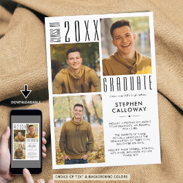 Anúncio Graduação Moderna 3 Fotos Tipografia Minimalista