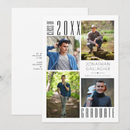 Anúncio Graduação Moderna Com Quatro Fotos Negra Anunciar