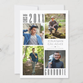 Anúncio Graduação Moderna Com Quatro Fotos Negra Anunciar