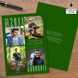 Anúncio Graduação Moderna Com Quatro Fotos Verdes