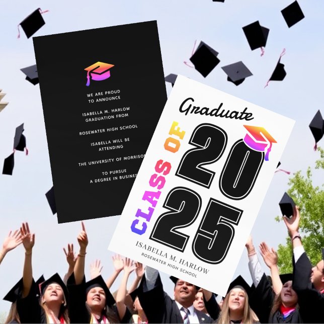 Anúncio Graduação moderna do arco-íris (Criador carregado)