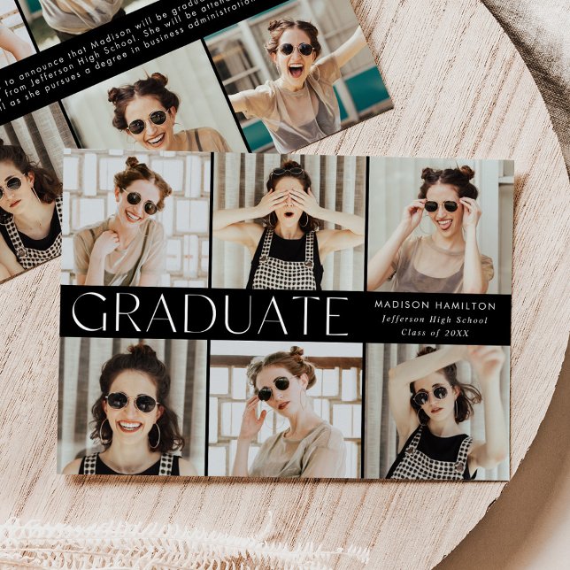 Anúncio Graduação Moderna em Preto e Branco 12 Fotos (Criador carregado)