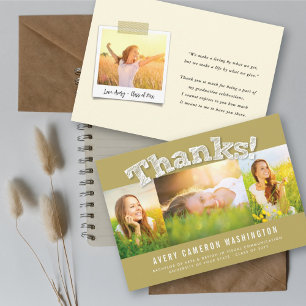 Anúncio Graduação Moderna Foto 3 Obrigado Esboçado Branco