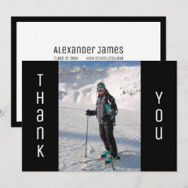 Anúncio Graduação Obrigado Foto Negrito e Formando Branco