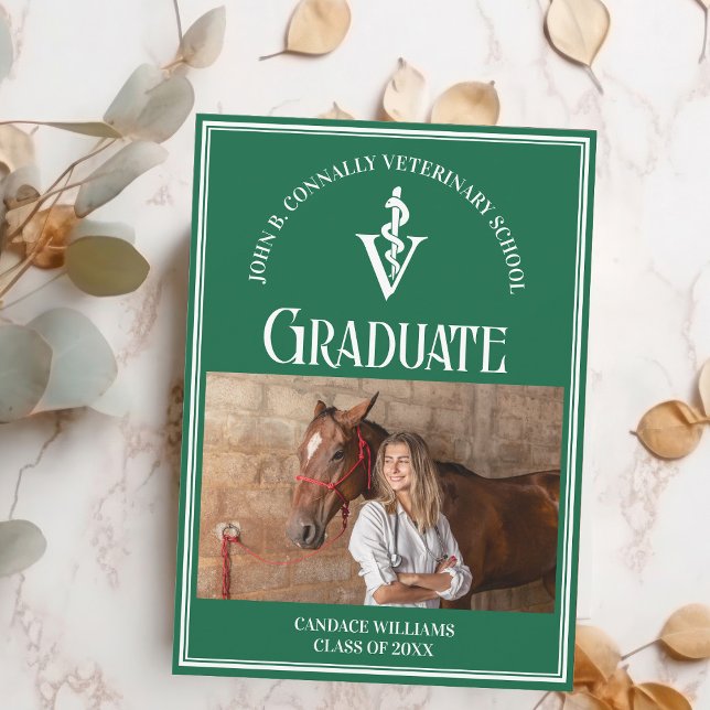 Anúncio Graduação Personalizada de Foto da Escola Veteriná (Criador carregado)