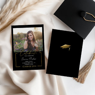 Anúncio Graduação Preto Dourado Adicione Sua Foto