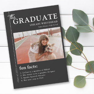 Anúncio Graduação Revista Fatos Divertidos de Preto Suave
