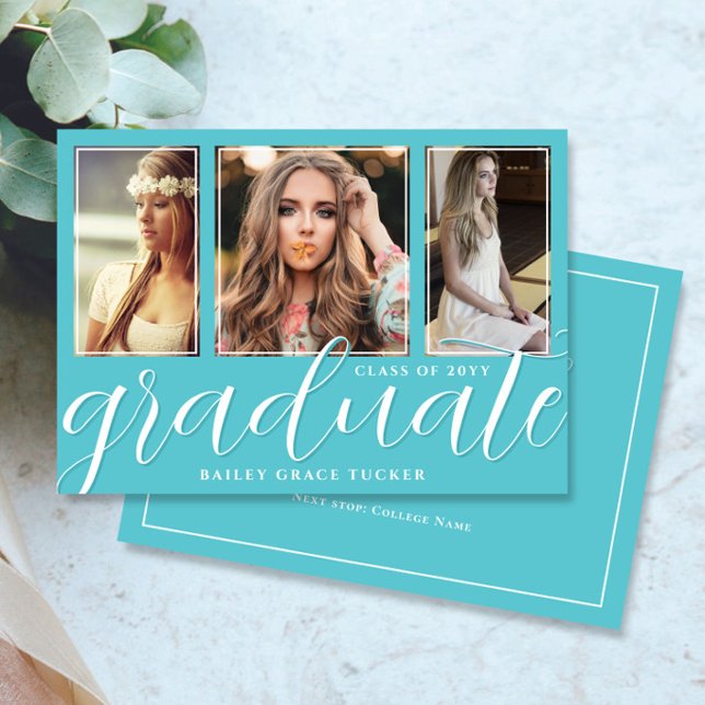 Anúncio Graduação Script 3-Foto Turquesa Graduação (Criador carregado)