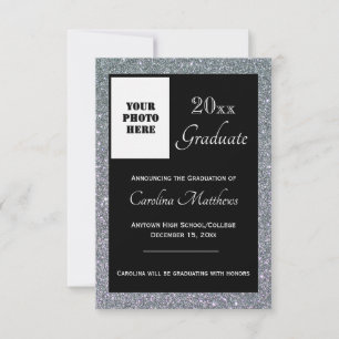 Anúncio Graduação Silver Sparkle Black