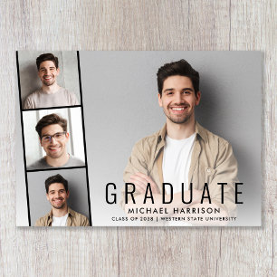 Anúncio Graduação Simples de Fita Fotográfica Moderna
