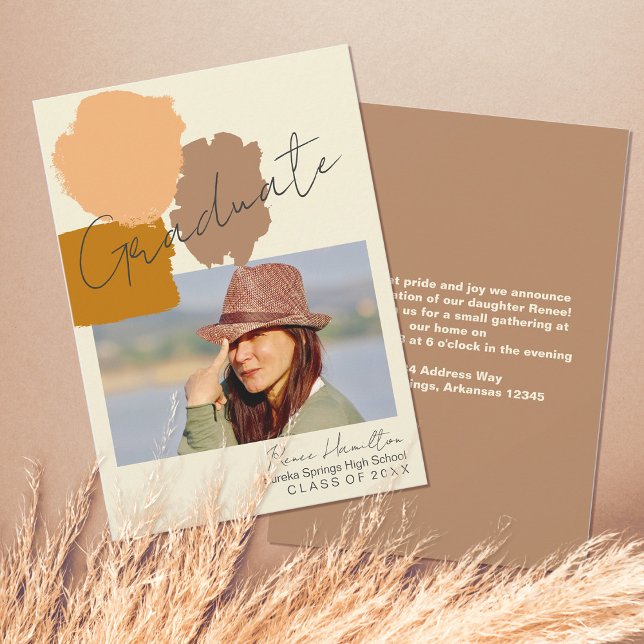 Anúncio Graduação Simples de Foto Moderna Boho Terracotta (Criador carregado)