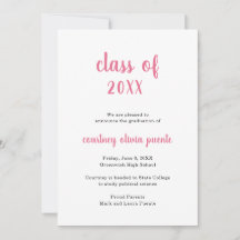 Graduação Simples Não Fotográfica Rosa