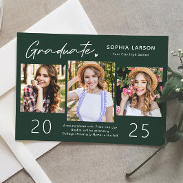 Anúncio Graduação sofisticada da Colagem de Fotos Emerald 