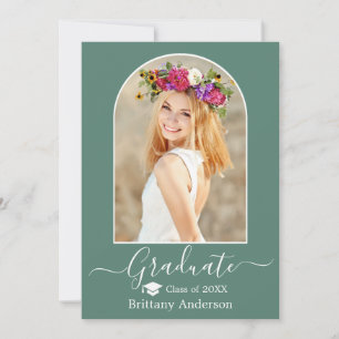 Anúncio Graduação Verde Eucalyptus Boné Arch Moderno