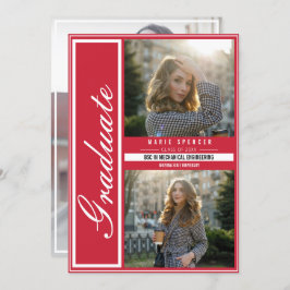 Anúncio Graduação Vermelha de Colagem de Fotos Moderna Ele