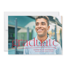 Graduação vermelha de uma foto com formando simple