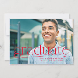 Anúncio Graduação vermelha de uma foto com formando simple