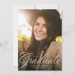 Anúncio Graduação vertical verde do formando de script ele