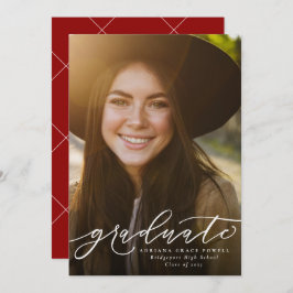 Anúncio Graduação vertical vermelha simples do formando