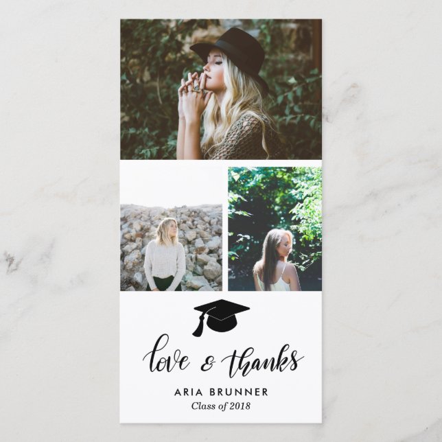 Anúncio Graduado Obrigado Três Foto Simples (Frente)