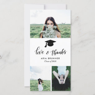 Anúncio Graduate Amor & Obrigado Três Foto Moderno