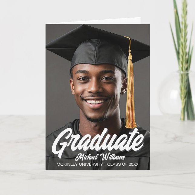 Anúncio Graduate Photo Bold Script Folded Graduation (Frente)