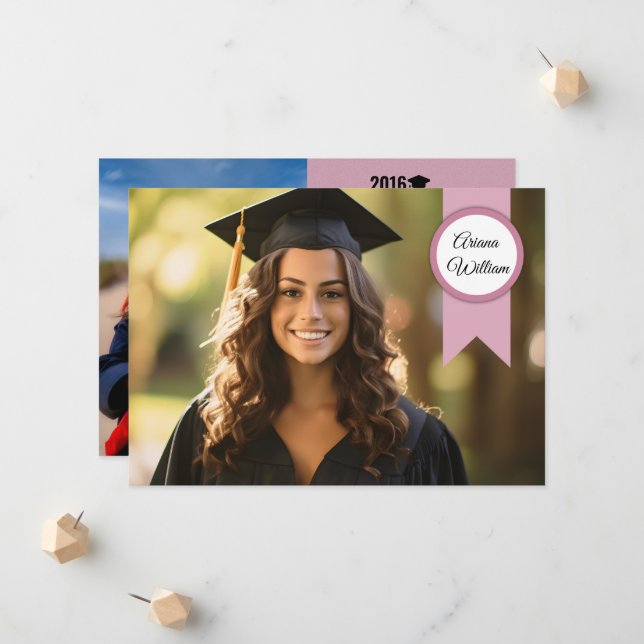 Anúncio Graduation Announcement Card Template (Frente/Verso In Situ)