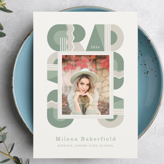 Anúncio Graduation announcement class of 2026 sage green (Criador carregado)