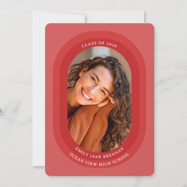 Anúncio Graduation Announcement Grad Photo Card (Frente)