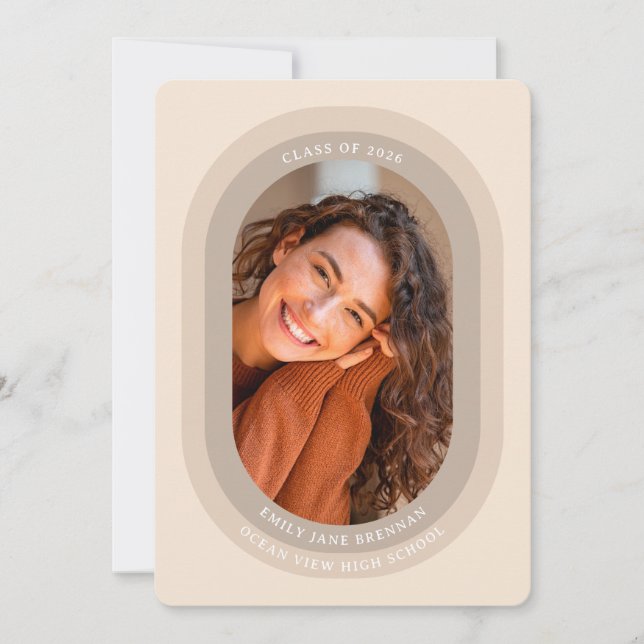 Anúncio Graduation Announcement Grad Photo Card (Frente)