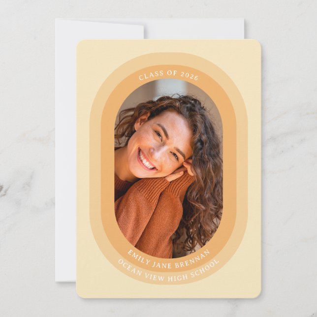 Anúncio Graduation Announcement Grad Photo Card (Frente)